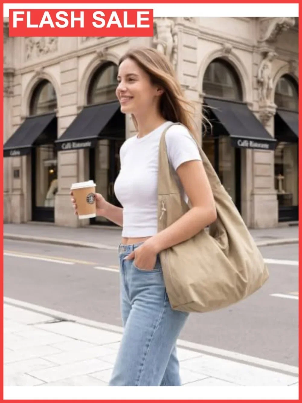 Nylon Hobo Shoulder Bag Slouchy Tote Large Underarm Purse
